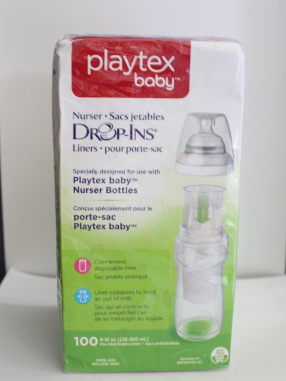 Playtex Nurser Drop-Ins Liners 100 Count Expands to 10oz